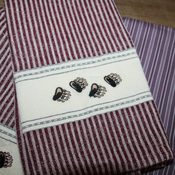 10 Pc. Lot of NEW Purple & Wine Kitchen Tea Towels & Dish Cloths - Picture 8 of 10